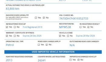 2013 Nissan Dualis 2.0 Auto SUV full