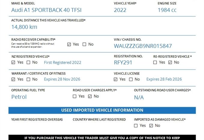 2022 Audi A1 SPORTBACK 40 TFSI full