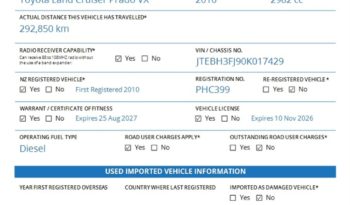 2010 Toyota Land Cruiser Prado VX Limited 3.0TD  – NZ New full