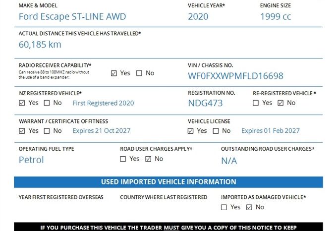 2020 Ford Escape ST-LINE AWD 2.0P full